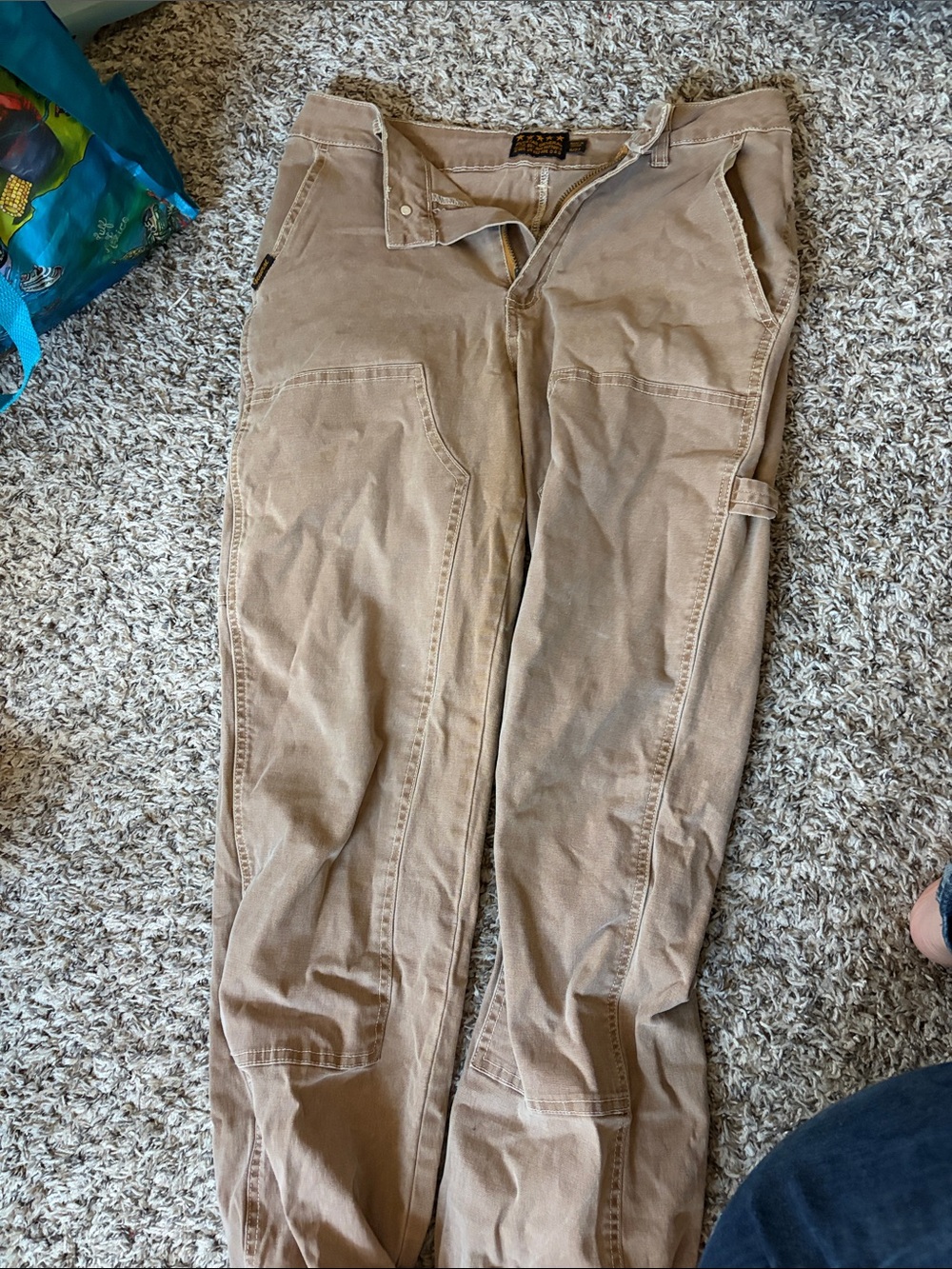 Straight-Leg Utility Pants in Tan